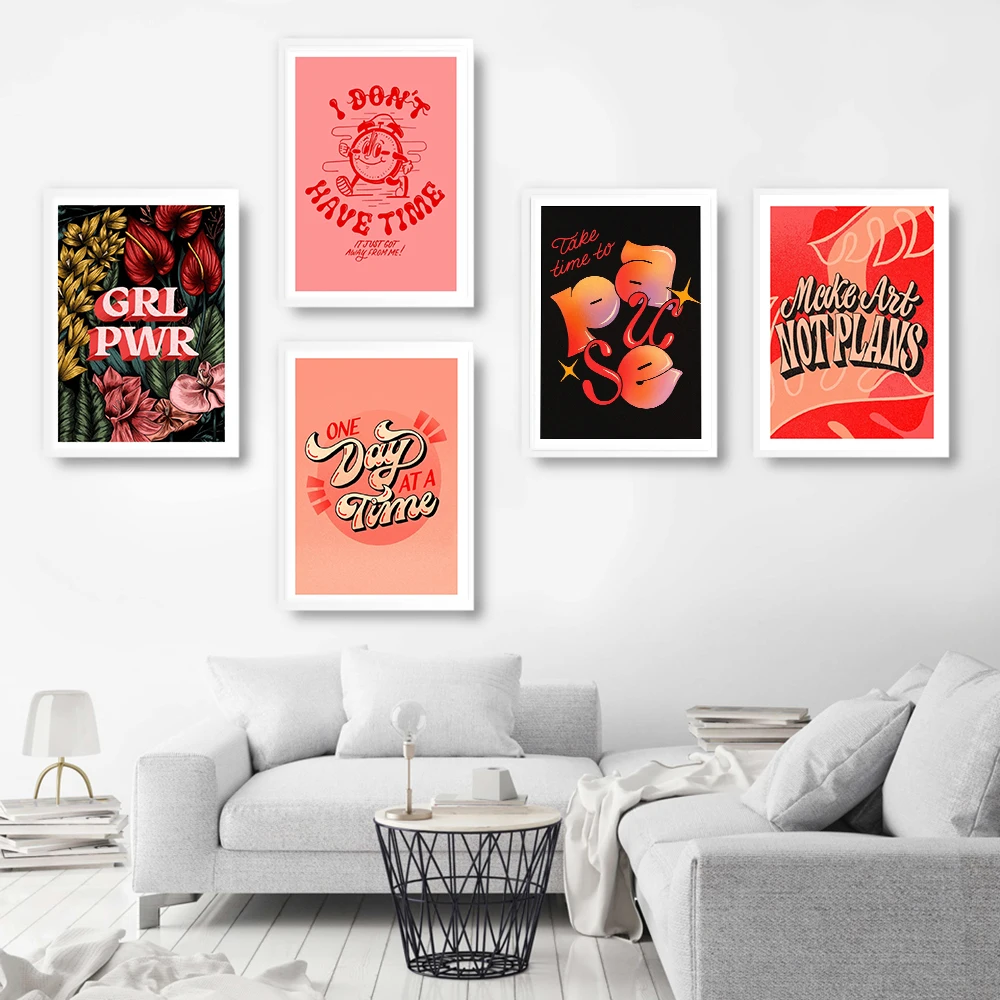 Винтажные Мультяшные принты на холсте Феминистская Художественная печать