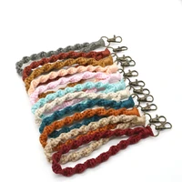 nordic style handmade knitted twisted cotton bracelets keychains fashion trendy wholesale jewelry girl gift
