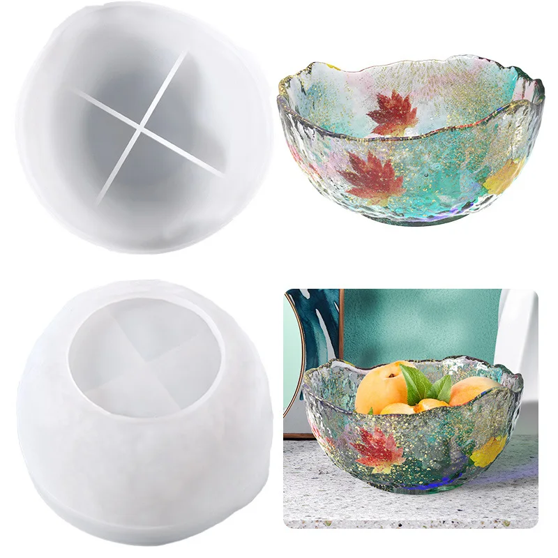 

DIY Crystal Epoxy Mold Creative Irregular Fruit Plate Nut Storage Bowl Resin Silicone Model Wholesale