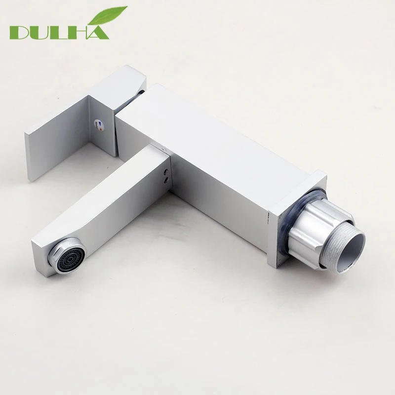 

White Color Bathroom Basin Sink Faucet Vessel Faucets Space Aluminum Cold And Hot Water Mixer Tap Deck Mounted Free Shipping