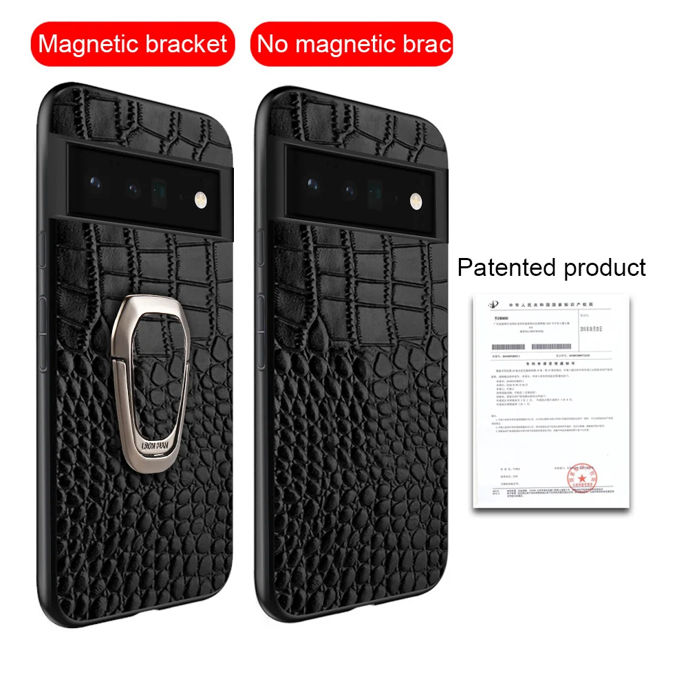 Genuine Cowhide Leather Phone Case For Google Pixel 7 6 Pro 8 7A 6A 5 Pixel 4 4A 5A Luxury Magnetic Kickstand Back cover bumper
