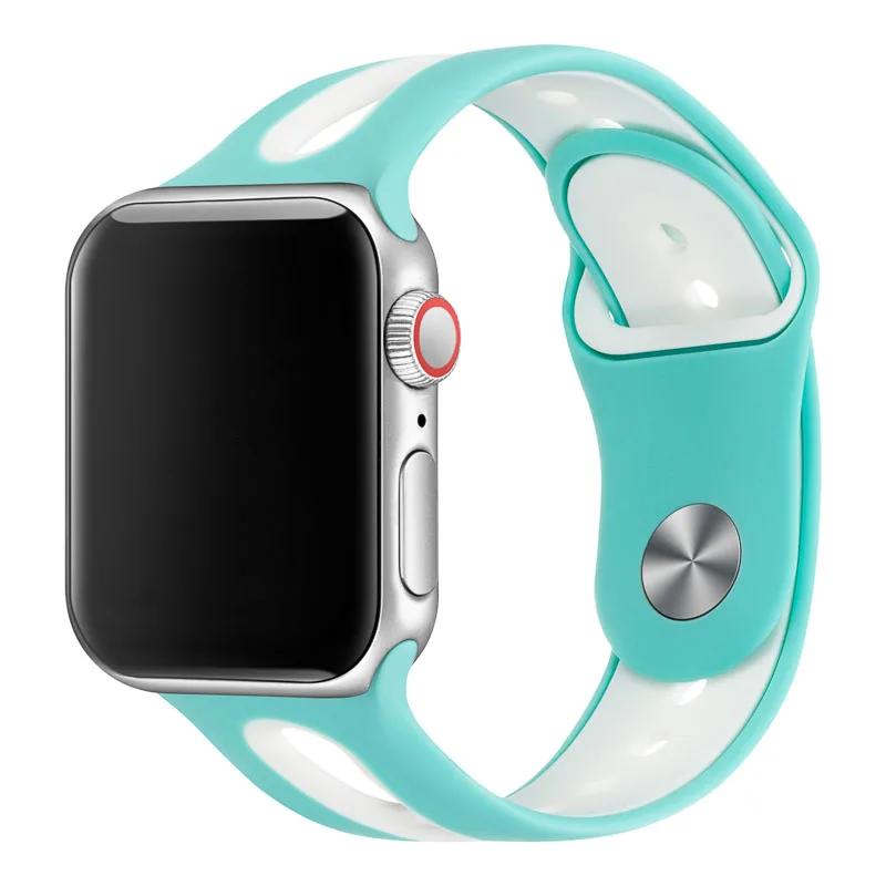 Ремешок для наручных часов для Apple Watch, ремешок 42 мм, 38 мм, Версия 44 мм 40 мм ремешок силиконовых наручных часов Iwatch, ленты для наручных часов Apple Watch, Series4/3/2/1 81003 - Цвет ремешка: 3