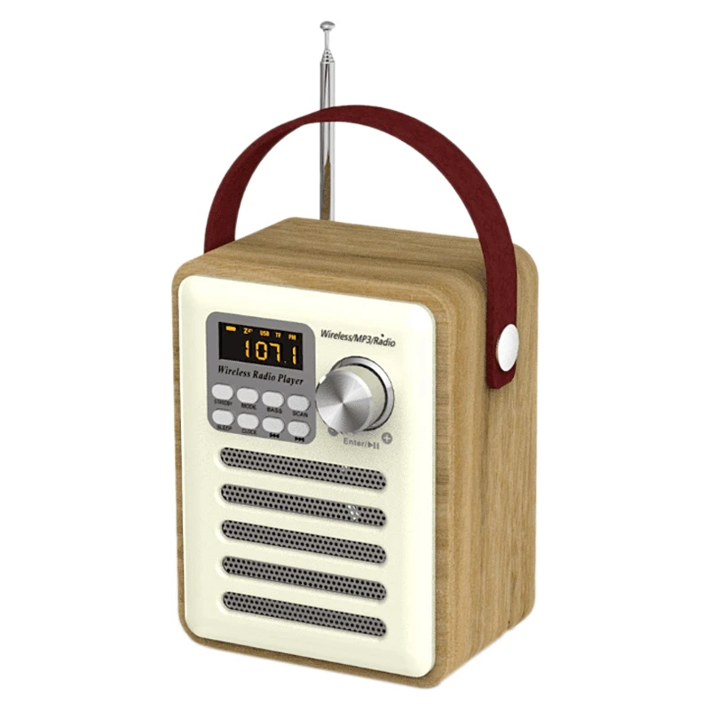 

Fm-радио Ретро деревянная коробка радио с ручкой, с функцией Bluetooth динамика