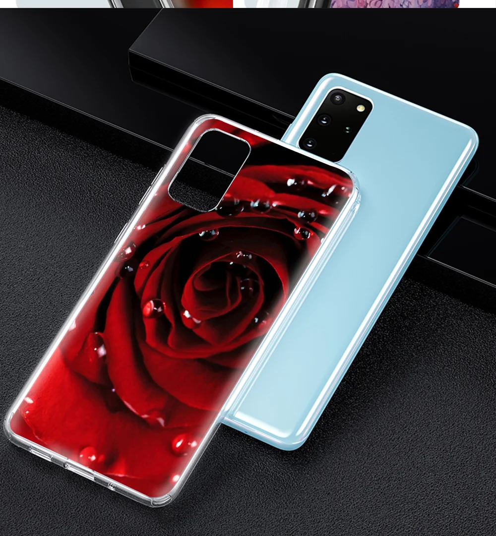 Чехол для телефона с цветочным рисунком розы мягкий чехол Samsung A51 A50 A71 A70 A20 A40 A20E S20