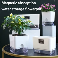 self watering planter pot 4 style plastic automatic watering planting flower pot magnetic adsorbtion design for all house plants
