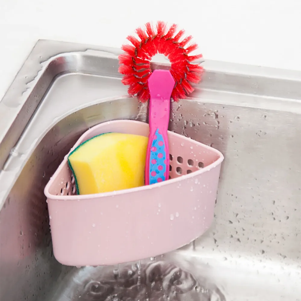 

1pc Home Kitchen Sponge Wall Mount Holder Bathroom Drying Sponges Holder Rack Tools Sink Basket Sucker Suction Organizer Rack