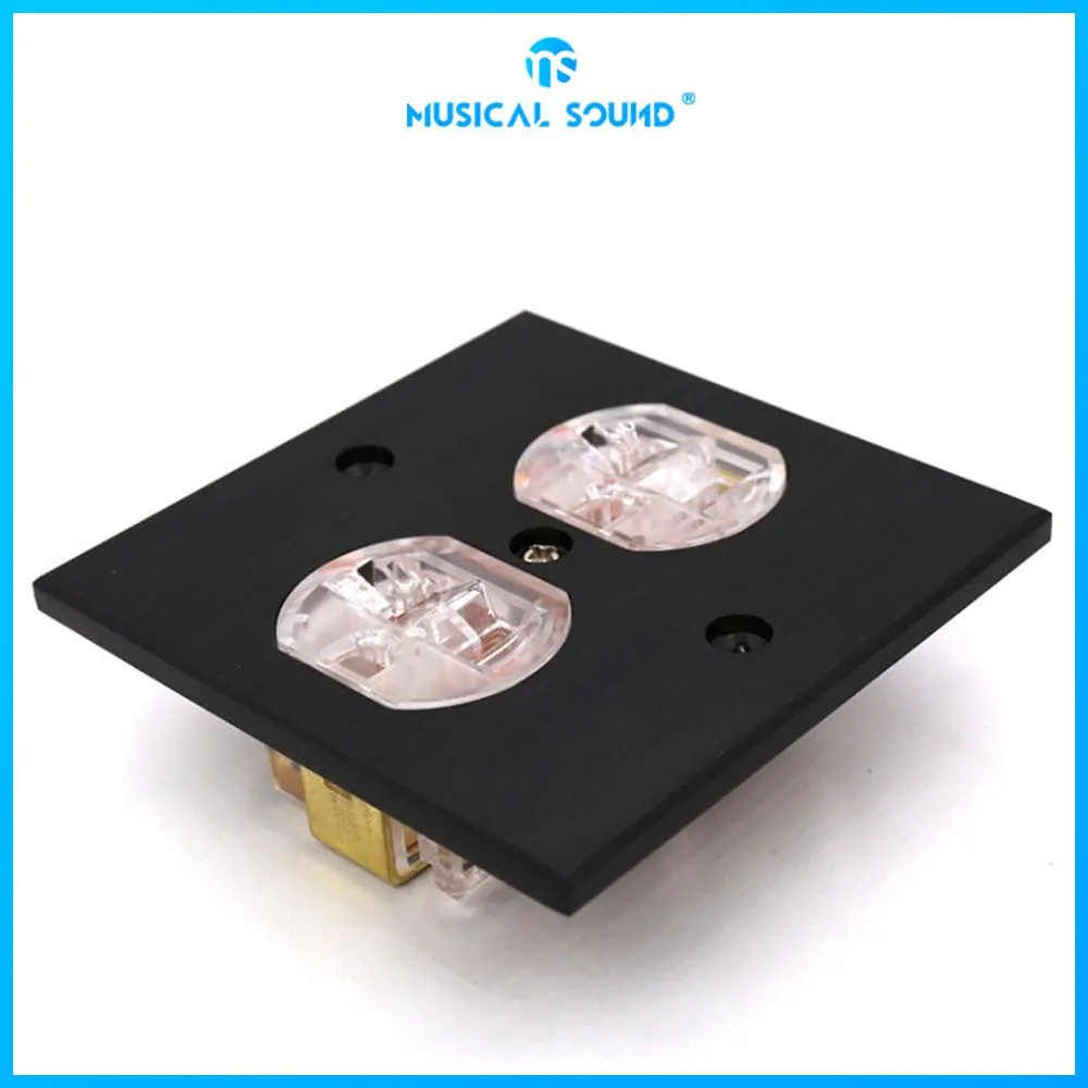 

Audiophile Copper-Plated American Wall Plug 86×86 Aluminum Alloy Hifi Audio Panel For American Standard Socket Amplifier Socket