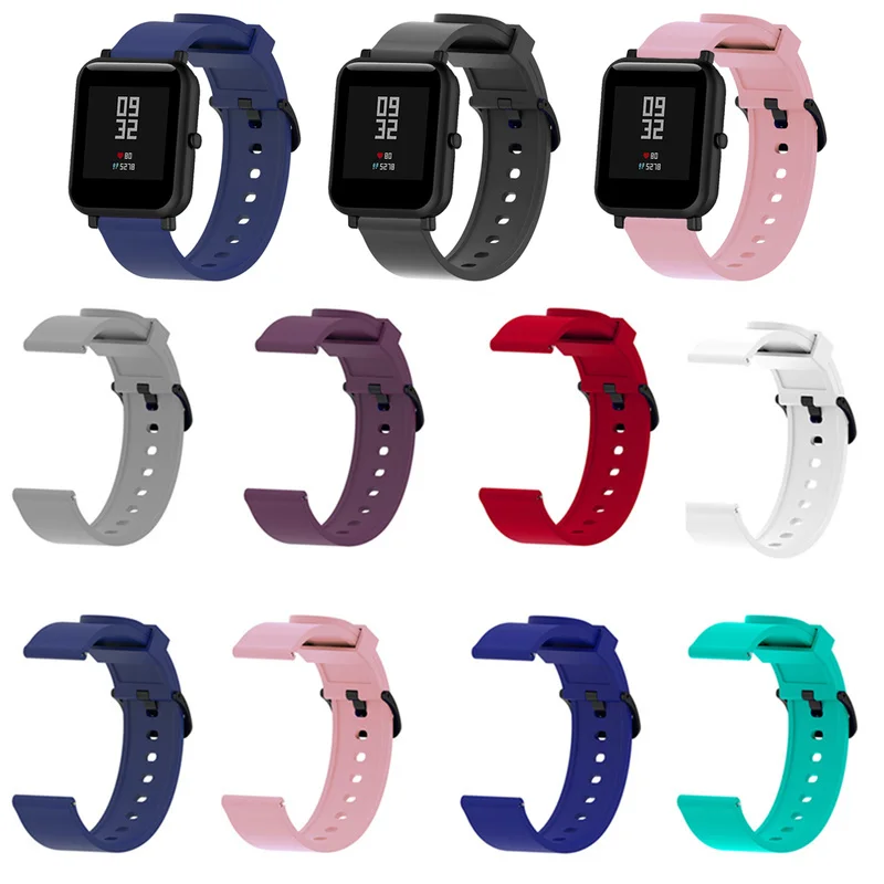 Силиконовый спортивный ремешок для смарт часов Xiaomi Huami Amazfit Bip 20 мм сменный