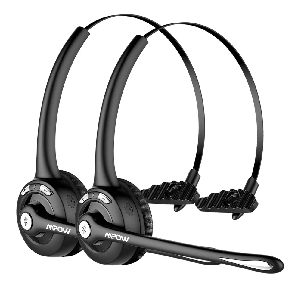 Mpow Pro беспроводные наушники Hands-free с шумоподавлением Bluetooth наушники с кристально чистым вызовом для колл-центра 2 Упаковка