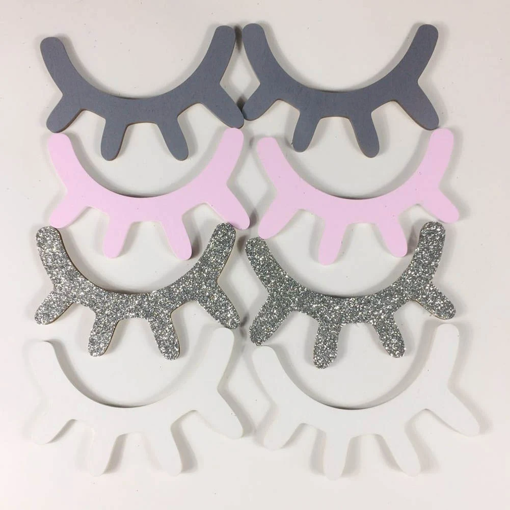 Pesta&ntilde;as de madera de 2 piezas, 3D pegatina de pared de dibujos animados, decoraci&oacute;n para dormitorio de ni&ntilde;os, interesante, divertido, Adhesivo de pared-4