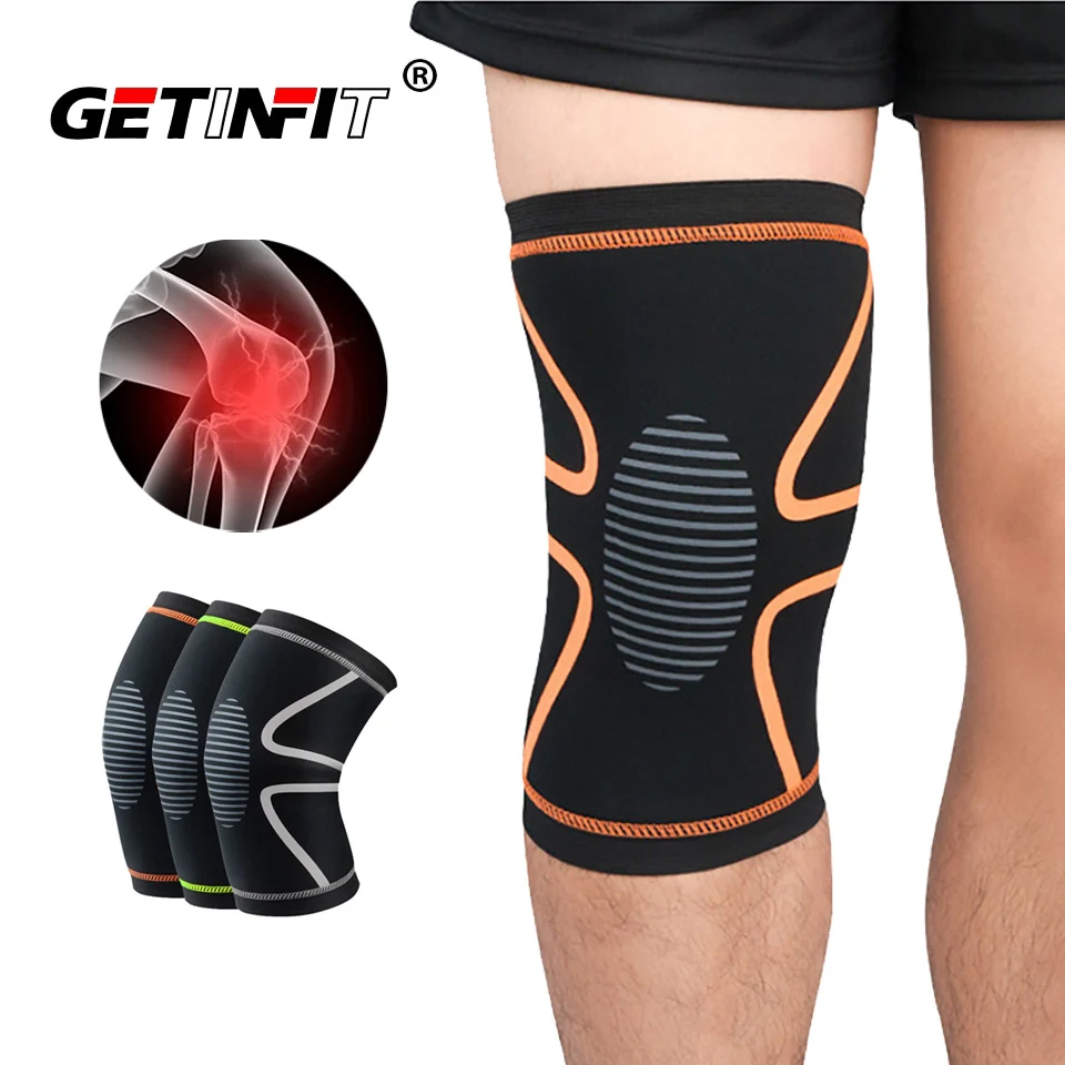 

Наколенник Getinfit эластичный нейлоновый спортивный для фитнеса, защитный бандаж для коленей, для бега, баскетбола, магнитная поддержка, 1 шт.