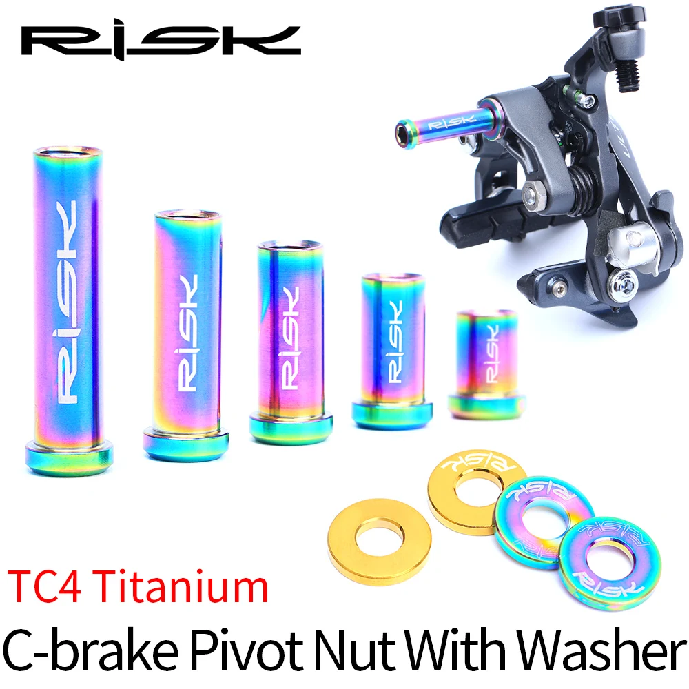 RISK Bicycle C Brake Caliper GR5(TC4) Titanium Road Bike C Clamp Fixed Nuts With Washer M6 x 10/15/20/25/30/40mm Cycling Parts