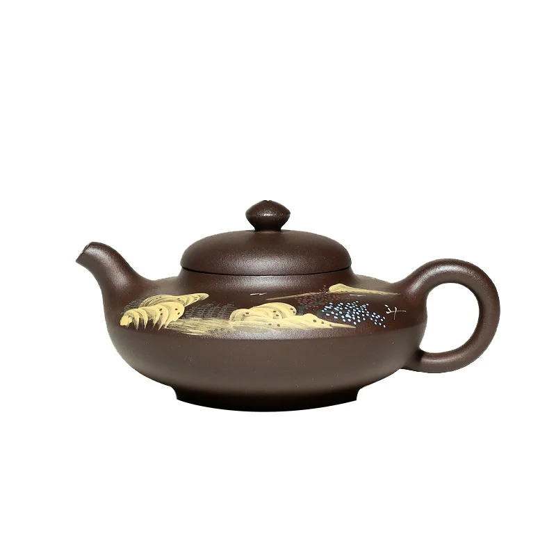 

Yixing Zisha teapot raw ore pure hand painted Albizia teapot special price
