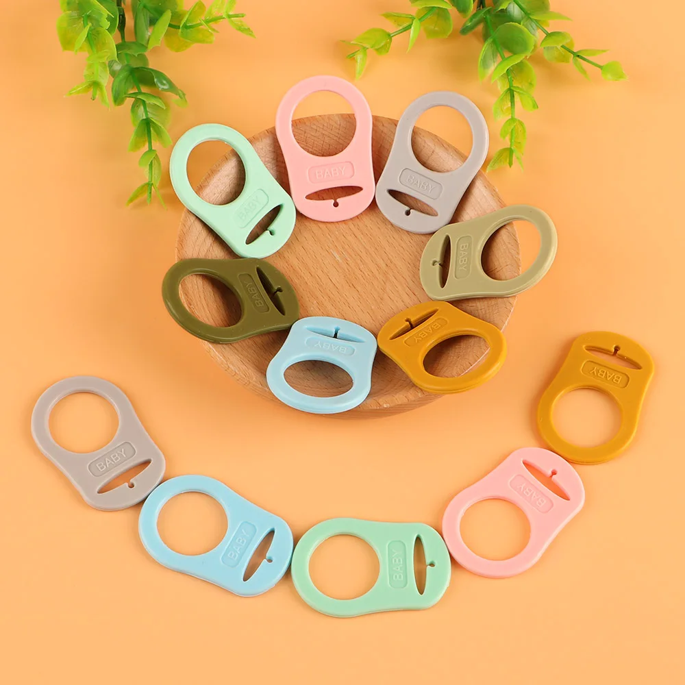 Adaptador de Clip para chupete de beb&eacute;, 20 unidades, bot&oacute;n de silicona, anillo, conector de silicona multicolor para chupete, accesorios de dentici&oacute;n-2