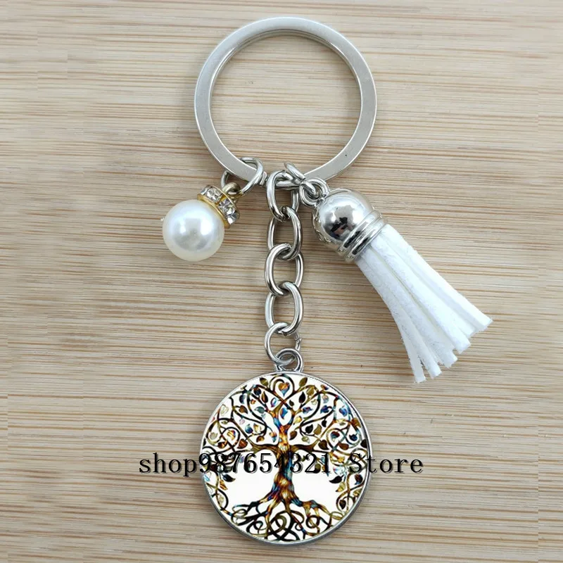 Дерево брелок жизнь простые женские Стиль &quotЦветок&quot Луна Небо Единорог в