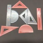 DIY 4 формы силиконовая смола форма линейки прямые квадратные треугольные линейки транспортир полукруглые линейки формы для литья из смолы