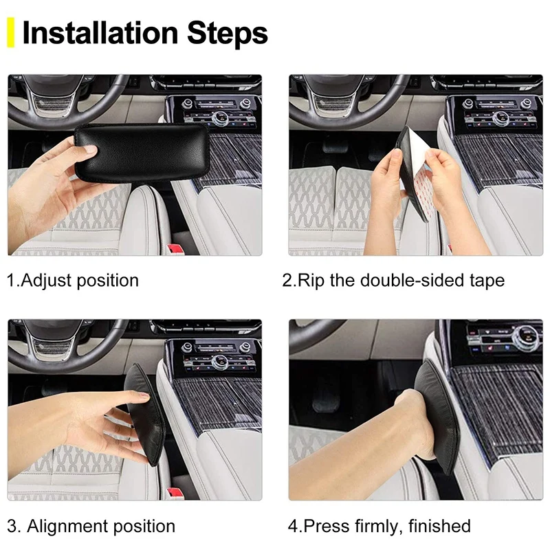 

2PCS Universal Car Center Console Knee Cushion Soft Pad, Door Armrest Protective Pad Soft Leather Armrest Pillow