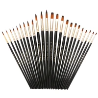 12 pcs drawing brushes black brush set round front watercolor brush art painting supplies