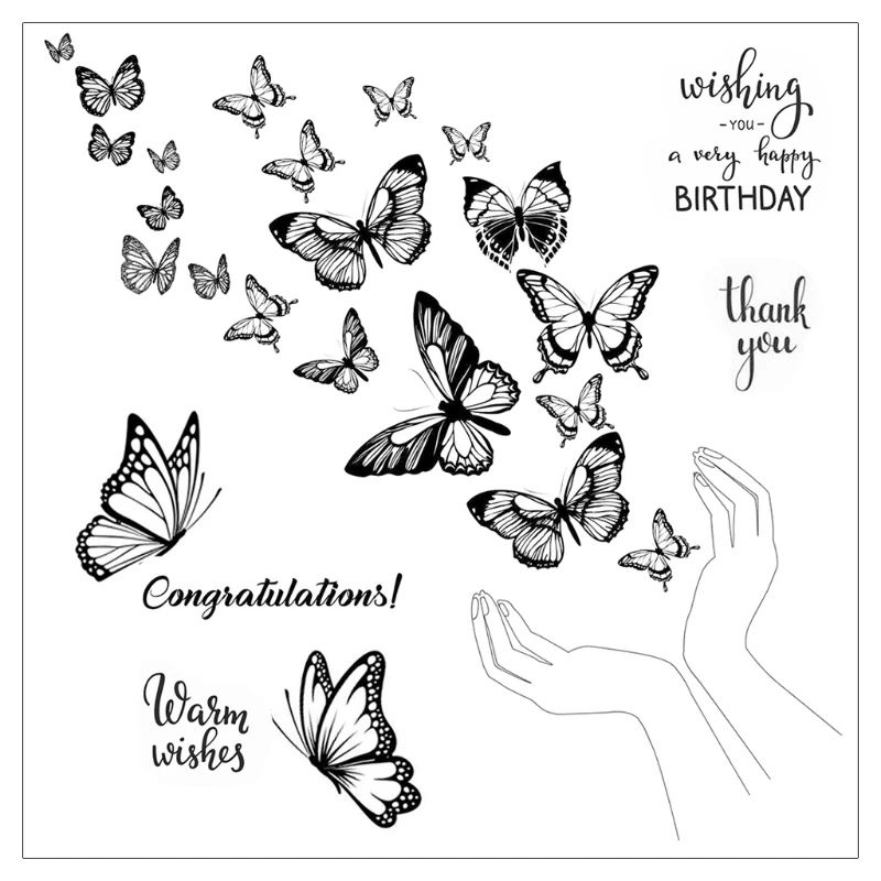 Набор прозрачных силиконовых штампов для скрапбукинга 95AA рисунок сделай сам в