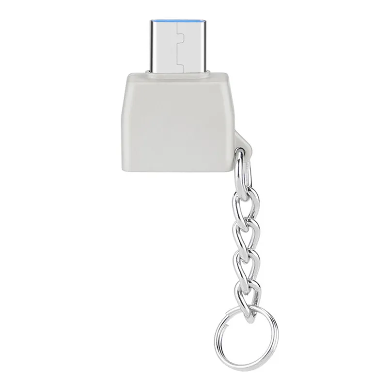 Silver Type-C-USB портативный мини-адаптер для передачи данных и зарядки адаптер-конвертер высококачественный USB-C-USB адаптер 30OCT23 - Цвет: Silver