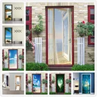 Настенные виниловые обои для украшения побережной двери, водостойкий съемный постер, пляжные наклейки, домашний дизайн, виниловый постер