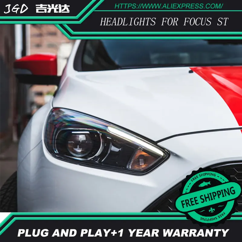 Фары головного света HID Ford Focus фары грыжа аксессуары чехол для ST 2015 2017 Стайлинг