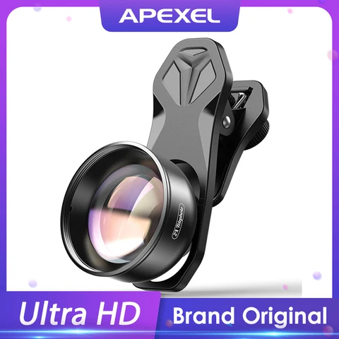 APEXEL HD 2x телеобъектив для портретной фотосъемки, профессиональная фотокамера, телеобъектив для смартфонов iPhone, Samsung, Android