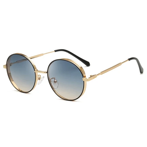 Мужские и женские круглые очки LeonLion, роскошные брендовые градиентные солнцезащитные очки, винтажные металлические солнцезащитные очки