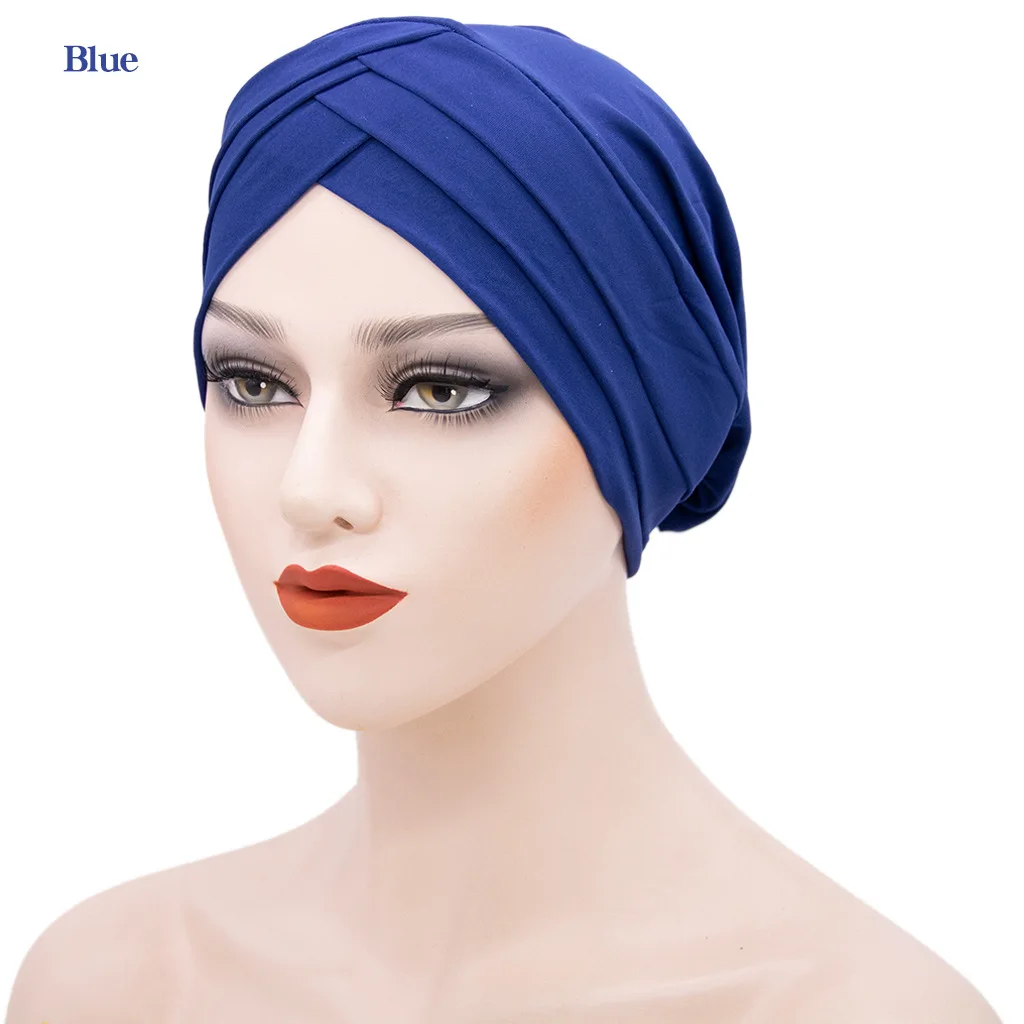 

Pure Color Milk Silk All-Match Nationality-Featured Cap Forehead Cross Cap Tam-O'-Shanter Turban Caps Wholesale Stain Bonnet