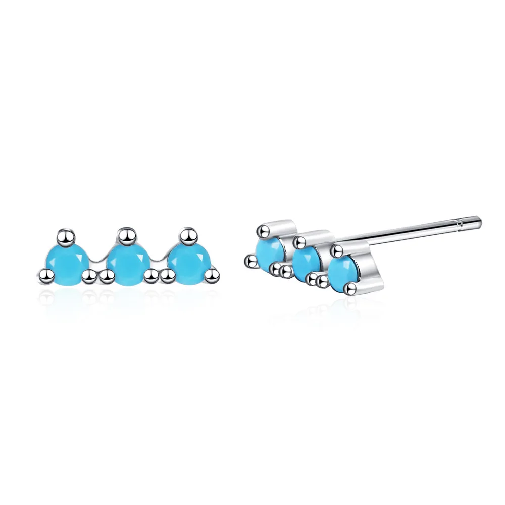 

Серьги-шпильки женские синие из серебра 925 пробы
