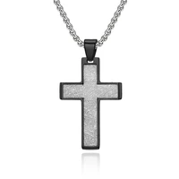 european and american simple personality titanium steel silver wire patch glue dropping cross pendant mens necklace