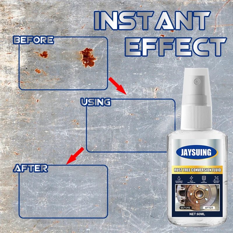 

60ml Car Rust-free Conversion Fluid Multi-Purpose Rust Remover Spray Car Maintenance Iron Powder Cleaning Remover