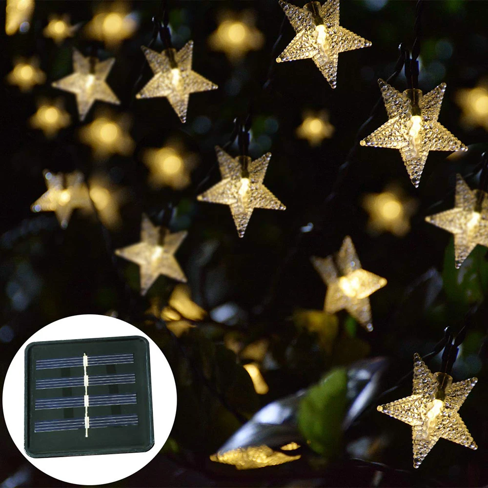 Outdoor Solar Star led String Lights 6M/7M/12M/22M Star Fairy Christmas lights Home Party Wedding Garden Patio Decoration lights