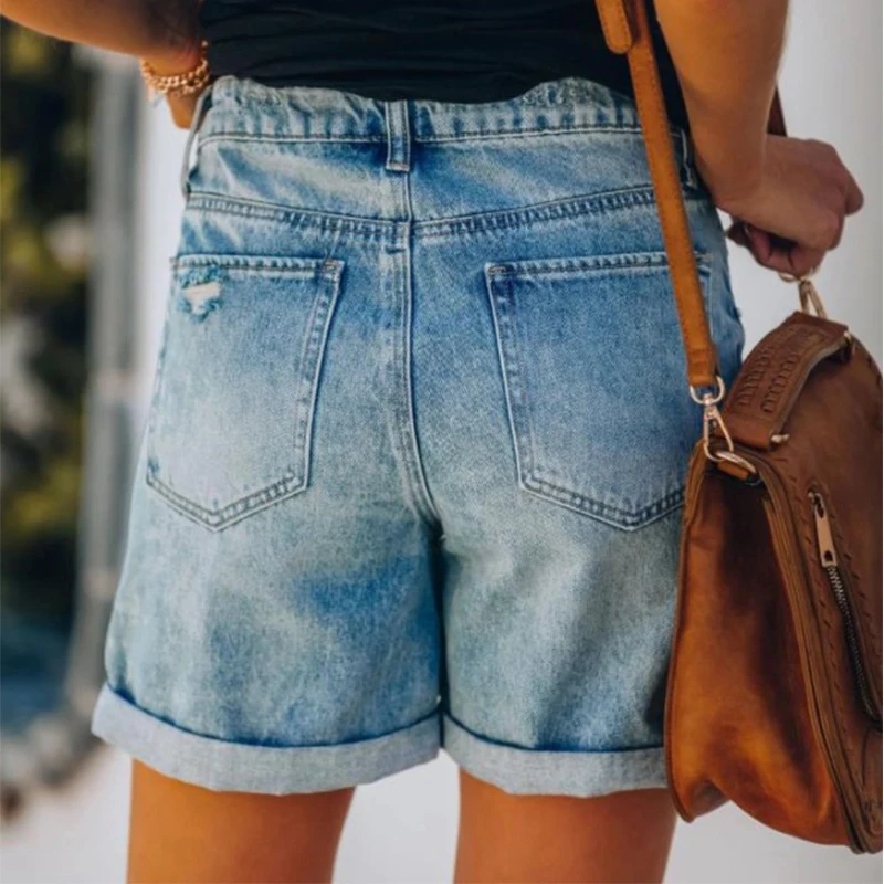 

Clothing streetwear retro denim hot pants jeans ladies high waist washed boyfriend harem mom denim shorts women summer