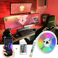 led strips light bluetooth rgb 5050 5v flexible lamp usb cable waterproof tape ribbon diode desk tv screen iuces for home 3m 5m