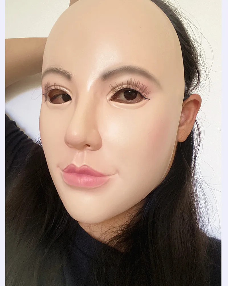 С реалистичной кожей кукольная маска из латекса женская для косплея кросс платье