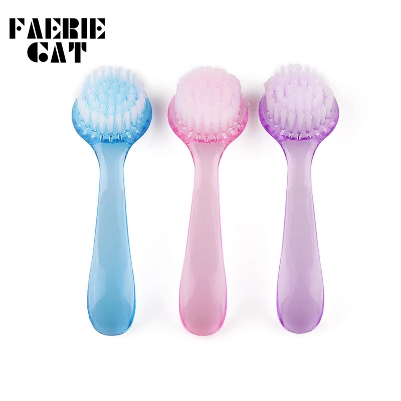 

1pcs Nail Dust Brush Long Handle Plastic Cleaning Brush Poweder Dust Round Head Makeup Washing Brushes for Nails Manicure Tools