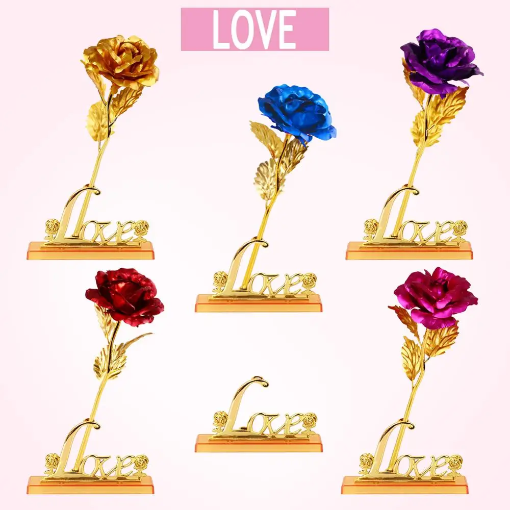 Креативный подарок на день Святого Валентина с романтической Galaxy Rose покрытая 24