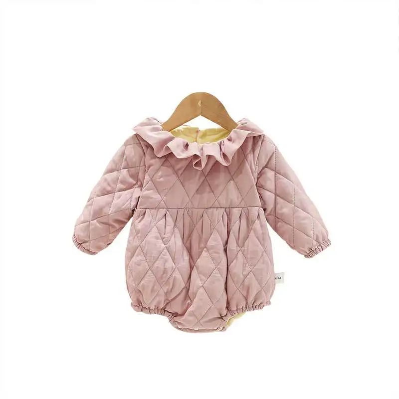 

Одежда для новорожденных с длинными рукавами, бархатный комбинезон для маленьких мальчиков и девочек, двухслойная уличная одежда для младе...