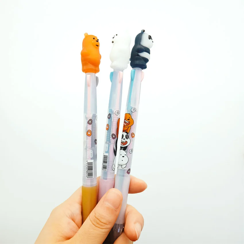 1 шт./лот Корейская стильная шариковая ручка с милым мультяшным медведем 3 цвета