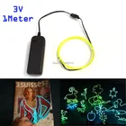 1 метр по 3 В постоянного тока, гибкий 1,3 мм, 360 градусов освещения, набор электролюминесцентных проводов, светящиеся неосветильник принадлежности для вечеринки, праздничное украшение сделай сам