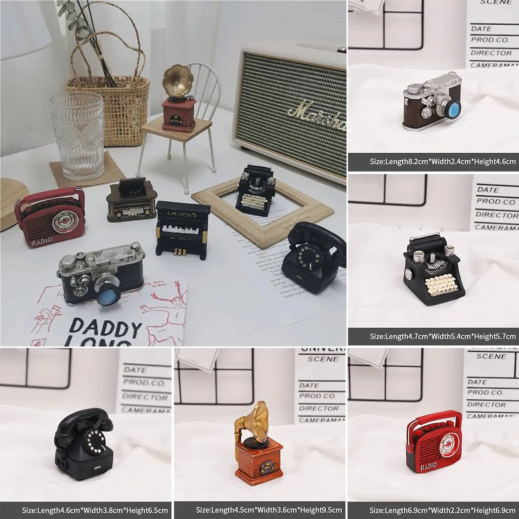 

1*resin Statue Nordic Retro Camera Resin Statue Desktop Mini Ornaments Photo Props Table Deco 100% Brand New & High Quality