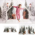 Рождественские Зимние ночные фоны для фотографии забор для рождественской елки Декор от магазина allenjoy категории люкс для студии фото Фоны