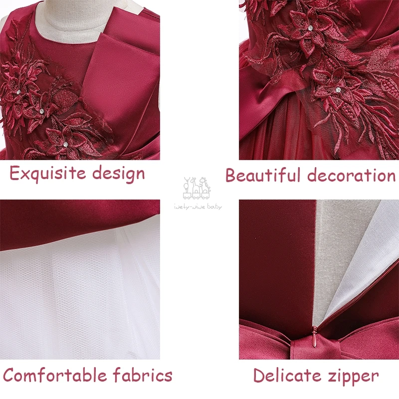 

Princess Dress For Girls Clothing Flower Girls Dresses Party and Wedding girldress Costume Children Communion Gown Kids Clothes