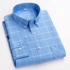 Размера плюс 7xl 6xl 5xl Весна мужские рубашки с длинным рукавом 100% хлопок Оксфорд рубашка большого размера модная клетчатая повседневные мужские рубашки, Железным человеком, SH011