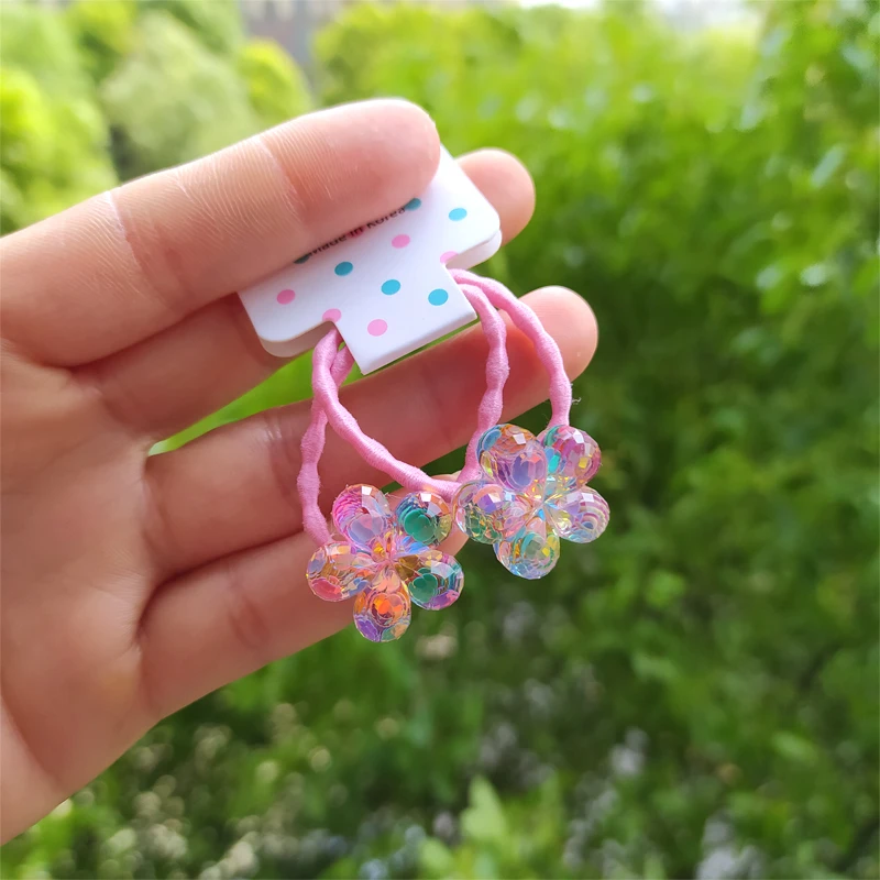 Детские резинки для волос с изображением мерцающих цветов 2 шт. | Аксессуары