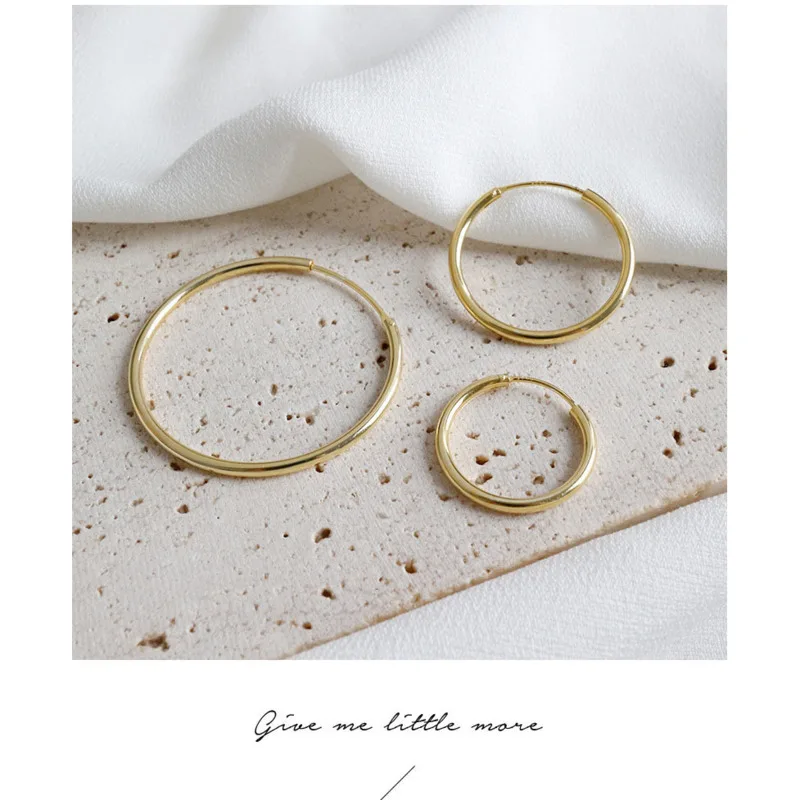 

circle loop 3 size real silver minimalist Hoop Earrings kolczyki srebrne 925 gold earrings Bijoux femme 2020