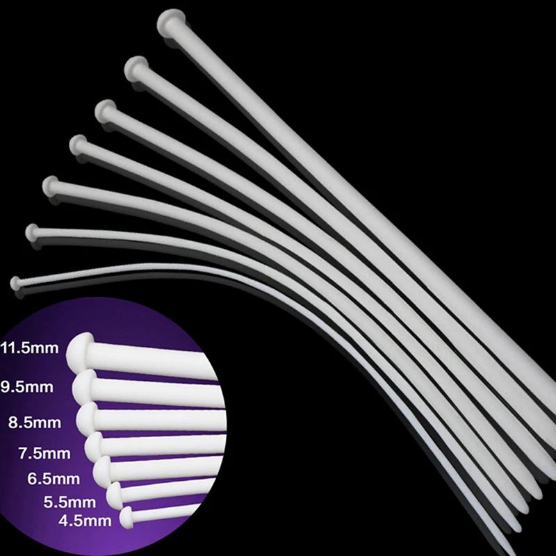 

Urethral Dilators Urethral Sounds 4.5mm-11.5mm White Male Silicone Catheter Penis Plug Stretching Chastity Device