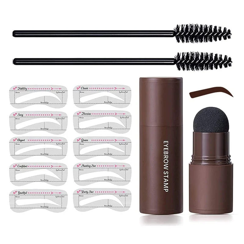 

Waterproof Stamp Long Lasting Brow Template 1.8g Eyebrow Powder Eyebrow Color with Eyebrow Brush Eyebrow Enhancers