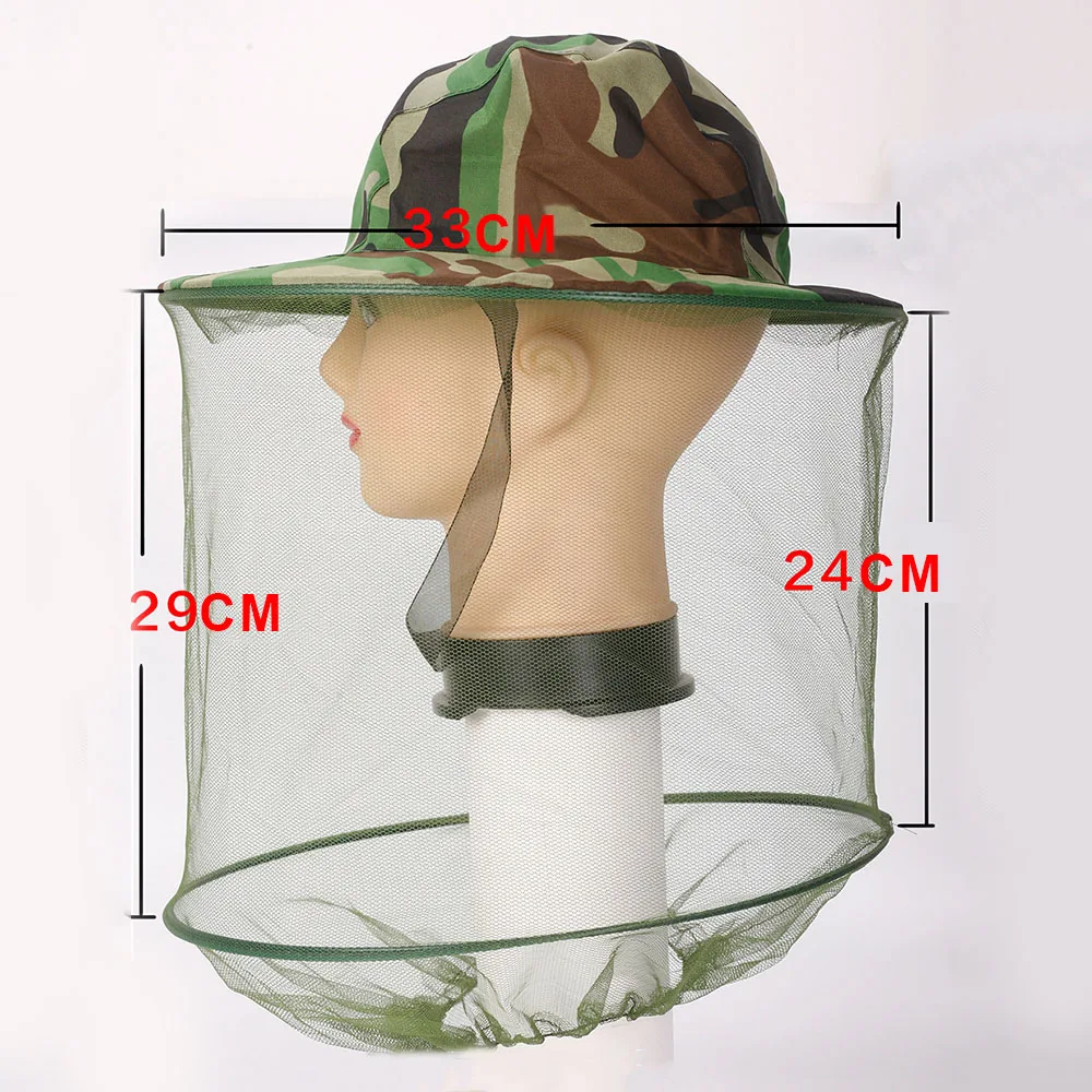 

Camouflage Beekeeper Hat Mosquito Bee Veil Face Head Protector Easy To Put On And Take Off Hat Protection